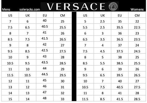 versace us size chart shoes